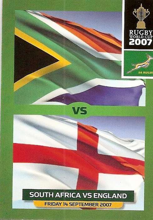 2011 RUGBY WORLD CUP COLLECTION -  2007 WC GAME SCORE BASE CARD 104