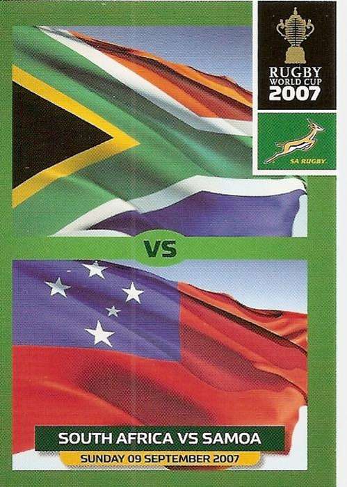 2011 RUGBY WORLD CUP COLLECTION -  1995 WC GAME SCORE BASE CARD 103