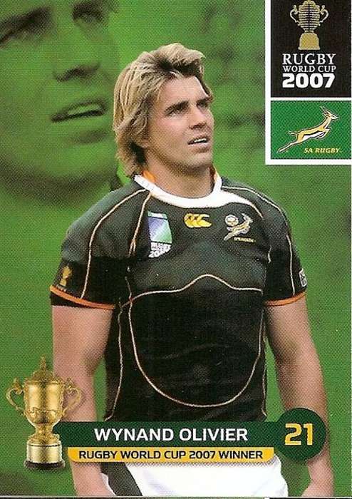 WYNAND OLIVIER - BIG BALL 2011 RUGBY WORLD CUP COLLECTION -  BASE TRADING CARD 158