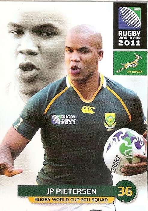 2011 RUGBY WORLD CUP COLLECTION -  JP PIETERSEN BASE CARD 83