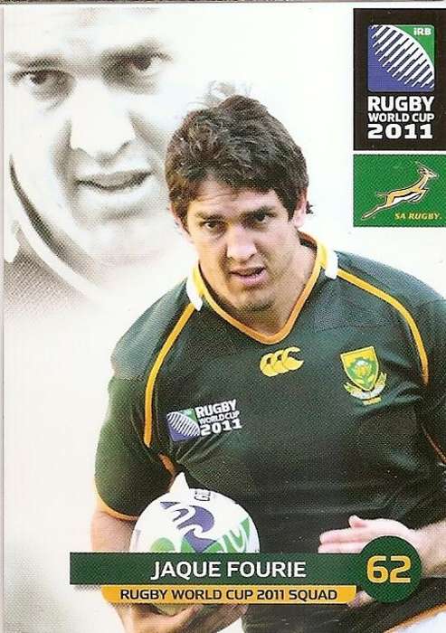 2011 RUGBY WORLD CUP COLLECTION -  JAQUE FOURIE BASE CARD 80
