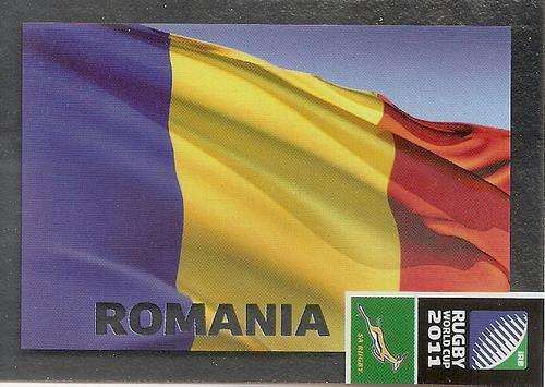 2011 RUGBY WORLD CUP COLLECTION - ROMANIA "RARE" FLAG CARD 23
