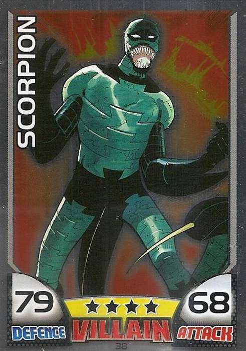 SCORPION - TOPPS HERO ATTAX 2011 - MARVEL UNIVERSE - "FOIL" TRADING CARD 38