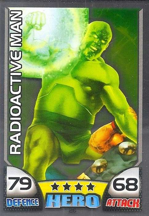 RADIOACTIVE MAN - TOPPS HERO ATTAX 2011 - MARVEL UNIVERSE -"FOIL" TRADING CARD 26