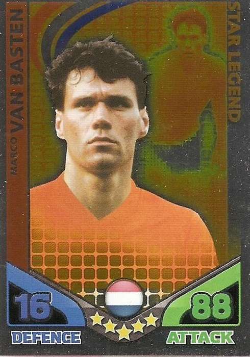 MATCH ATTAX WORLD CUP LEGENDS 2010 - MARCO VAN BASTEN `STAR PLAYER` LEGEND CARD