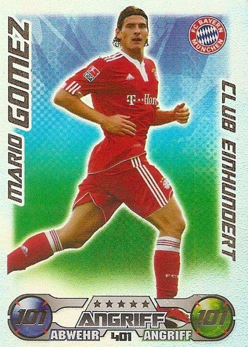 MATCH ATTAX 2009/10 "BUNDESLIGA" - MARIO GOMEZ "CLUB 100" CARD