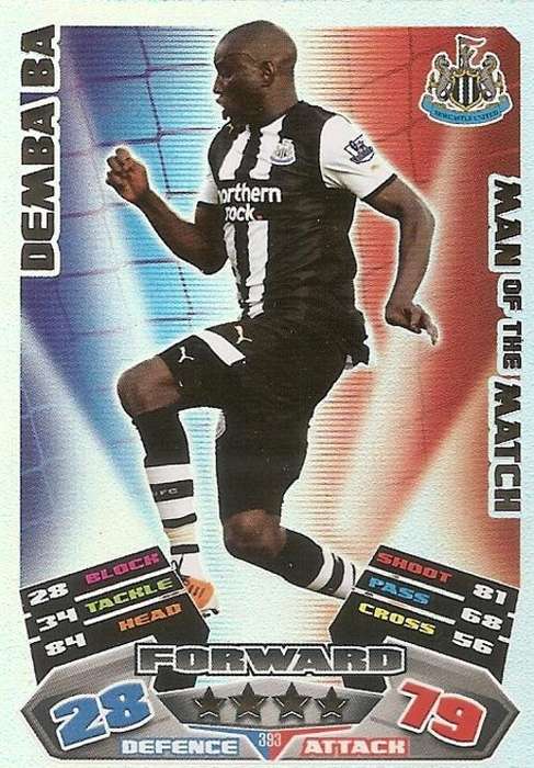 MATCH ATTAX 2012 - DEMBA BA "MAN of the MATCH" CARD