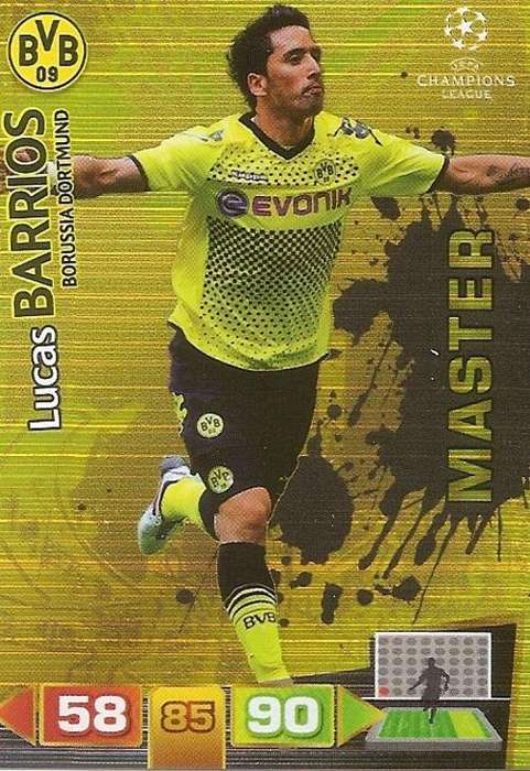 CHAMPIONS LEAGUE  2012 ADRENALYN XL - LUCAS BARRIOS `MASTER GOLD` CARD
