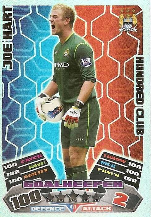 MATCH ATTAX 2012 - JOE HART "CLUB 100" CARD