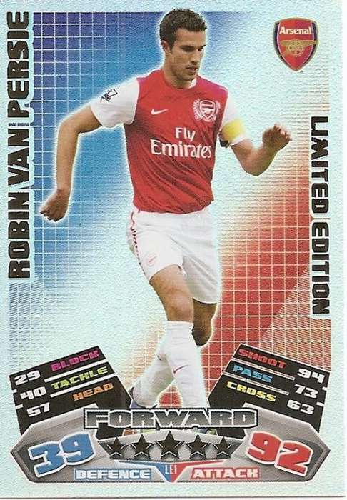 ROBIN VAN PERSIE - MATCH ATTAX 2011/2012 - RARE "LIMITED EDITION" TRADING CARD CARD