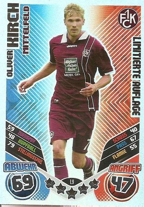 MATCH ATTAX "BUNDESLIGA" 2012 - OLIVIER KIRCH "RARE" LIMITED EDITION CARD