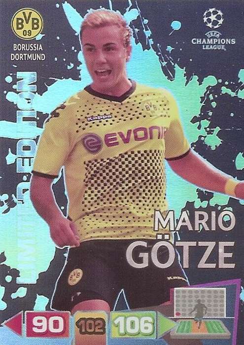 CHAMPIONS LEAGUE  2011/12 ADRENALYN XL - MARIO GOTZE "RARE" LIMITED EDITION CARD