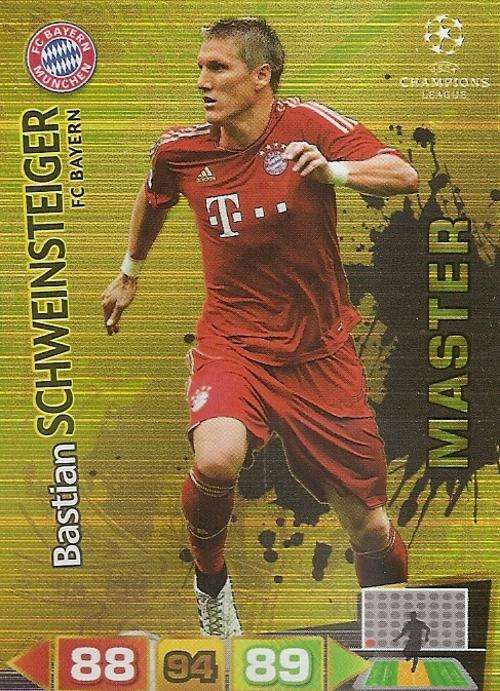CHAMPIONS LEAGUE  2012 ADRENALYN XL - BASTIAN SCWEINSTEIGER `MASTER GOLD` CARD