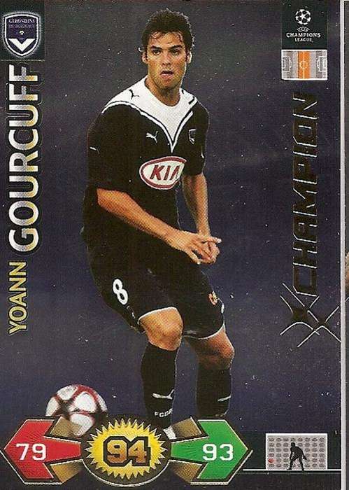 YOANN GOURCUFF  - PANINI `CHAMPIONS LEAGUE S/STRIKES 2009/10` - RARE `CHAMPION` TRADING  CARD