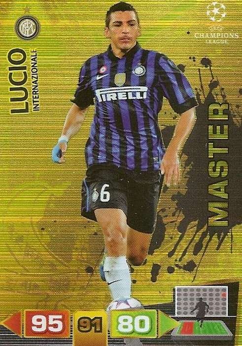 CHAMPIONS LEAGUE  2012 ADRENALYN XL - LUCIO "MASTER GOLD" CARD