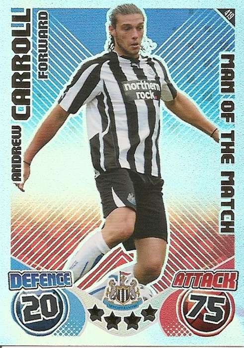 MATCH ATTAX 2010/11 - ANDREW CARROLL M/MATCH CARD