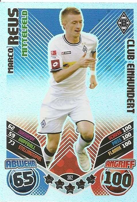 MATCH ATTAX "BUNDESLIGA" 2012 - MARCO REUS "CLUB 100"  CARD