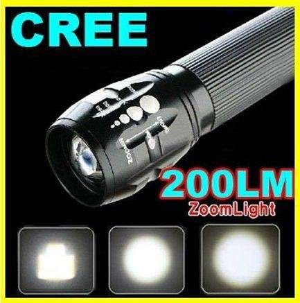 3W LED 200 Lumen Zoomable Torch Flashlight
