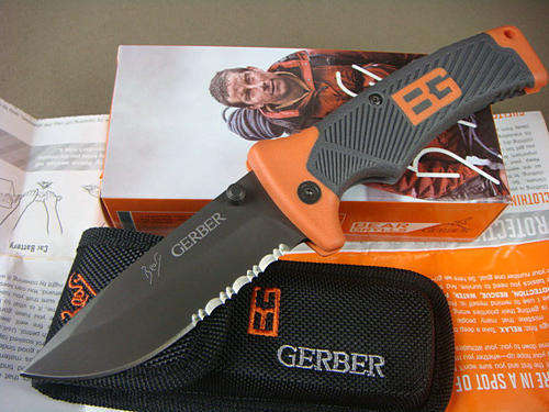 Bear Grylls Ultimate Tactical Folding Sheath Half Serrated Knife