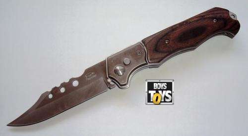 ***10 ITEMS ON AUCTION***Large Stainless Steel Flick Knife with wood Handle