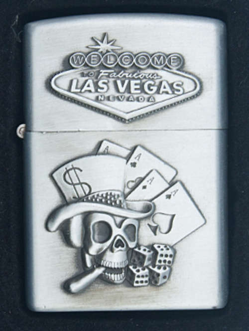 Cotton Oil Zippo Type - Las Vegas Nevada - Scull