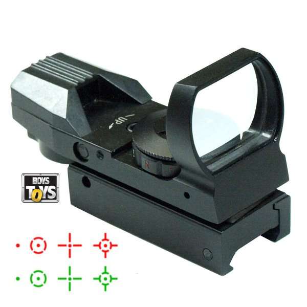 Holographic 4 Reticle Laser Sight Scope 33mm Red Green Dot Tactical Reflex Mount