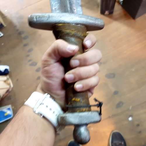 Large Metal Sword with Leather Wrapped Handle