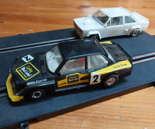 Polistil BMW & Polistil Fiat Scalextric Car - White car not running, to be used for spares