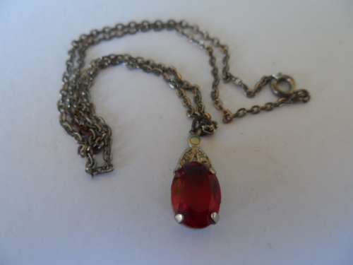 Necklace with red stone