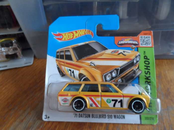 2015 Hot Wheels HW Workshop Series Yellow 71 Datsun 510 Bluebird Wagon  [m52]