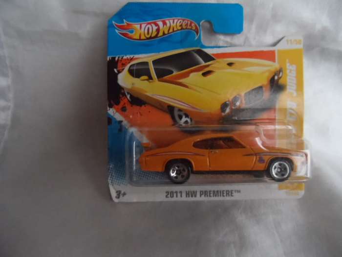 HOT WHEELS SHORT CARD YELLOW `70 PONTIAC GTO `JUDGE` 2011 HW PREMIERE  [m57]