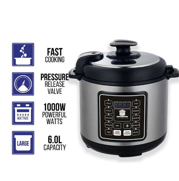 Silver Crest- 6L Electric Pressure Cooker Silver Crest- 6 Litre Electric Pressure Cooker Silver