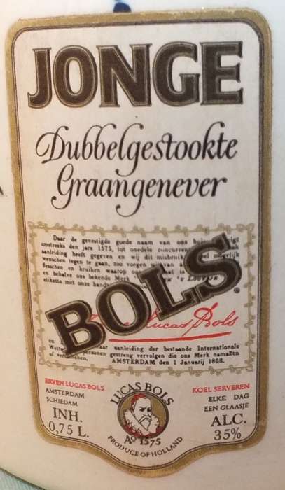 Bols Double Distilled Grain Gin 1979 in a hand painted Delft Blue ceramic bottle Unopened and Full
