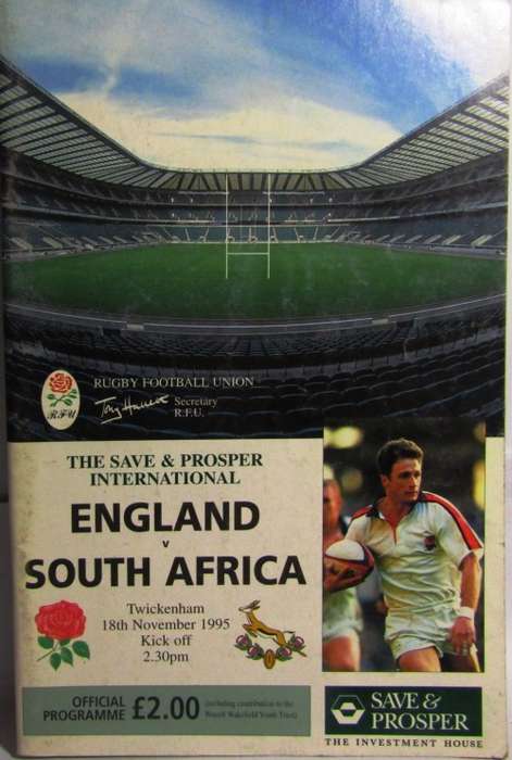 ENGLAND vs SPRINGBOKS 18 NOVEMBER 1995 TWICKENHAM