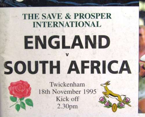 ENGLAND vs SPRINGBOKS 18 NOVEMBER 1995 TWICKENHAM