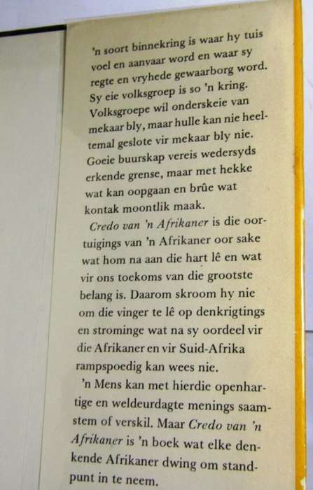 CREDO VAN `N AFRIKANER DEUR AP TREURNICHT