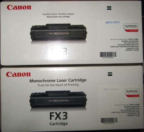 TWO CANON FX3 Monochrome Laser Cartridges -In 2 Unopened Original Canon Boxes
