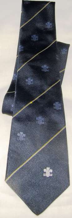 Welsh Embroidered Rugby Tie #2 - Dates from 1981   COLLECTIBLE TIE -  42 YEARS OLD