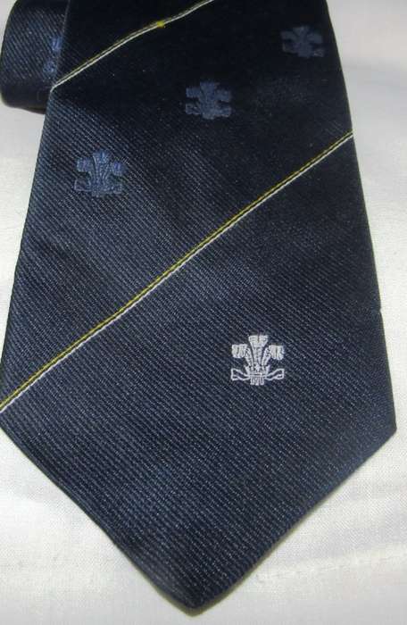 Welsh Embroidered Rugby Tie #2 - Dates from 1981   COLLECTIBLE TIE -  42 YEARS OLD