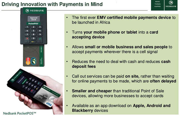 Nedbank PocketPOS Fully Mobile Point-of-Sale (POS) Solution