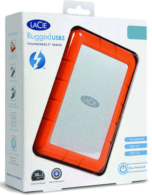 500GB SSD LaCie Rugged USB 3.0 Thunderbolt Series Mobile Hard Drive