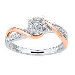 [R26639]** DESIGNER [0.300ct] TWIST CLUSTER DIAMOND RING [WHITE GOLD]