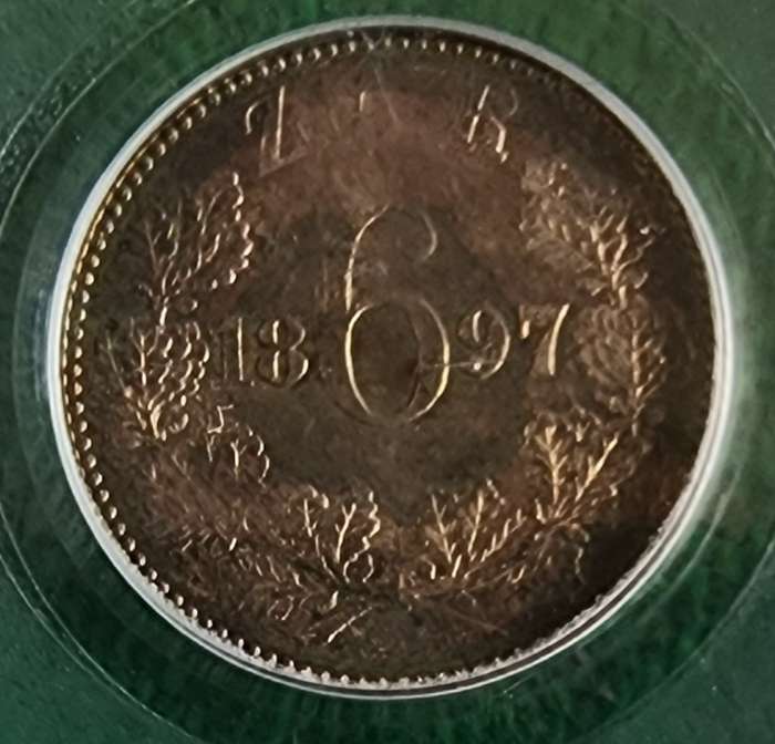 1897 Sixpence MS62