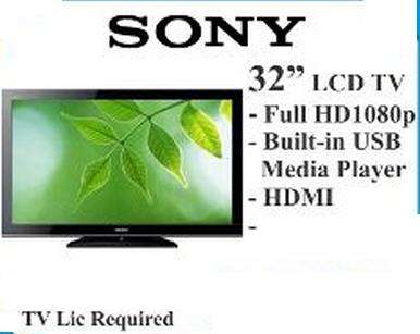 Huge 32" Sony USB HD LED HDMi Media Player Tv Composit Home office business Sale 1Yr Warranty