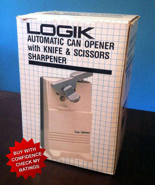 LOGIK Automatic Can Opener with Knife and Scissors Sharpener