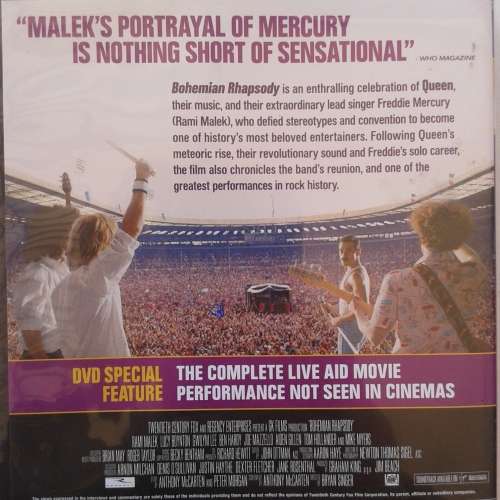 Bohemian Rhapsody - Malek [DVD Movie] (2018) (Australian Release)