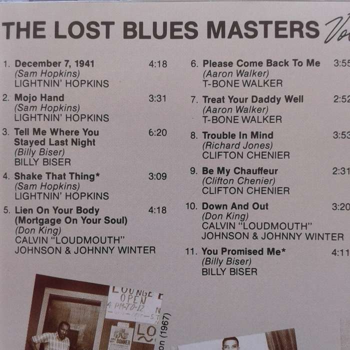 The Lost Blues Masters Vol. 1 - Various Asrtists  (1991)