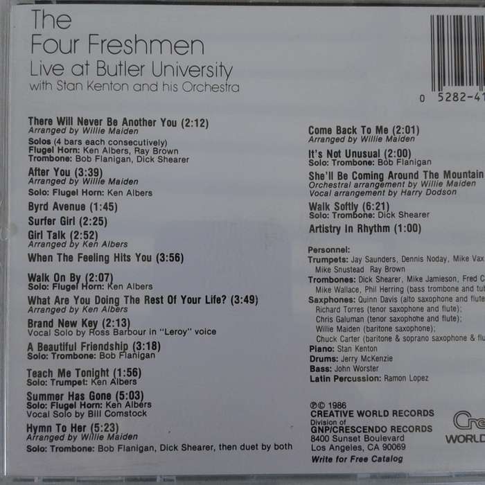 The Four Freshmen With Stan Kenton And His Orchestra - Live At Butler University (1989)