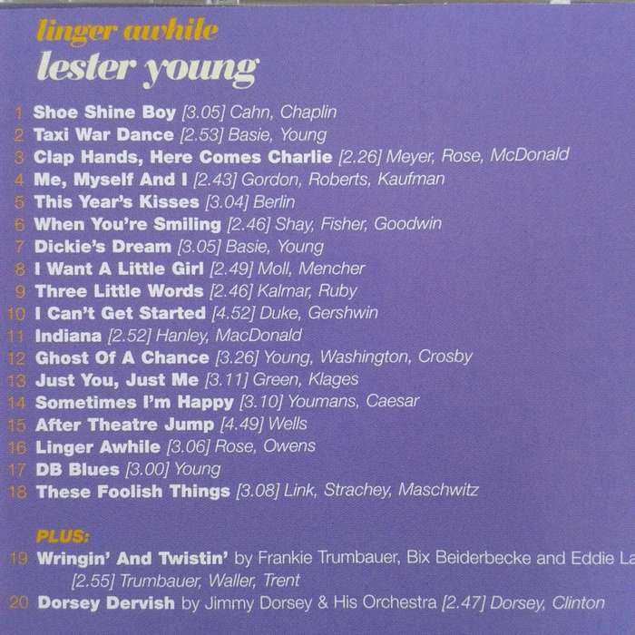 Lester Young - Linger Awhile (1996)   [Jazz Greats Series 018]