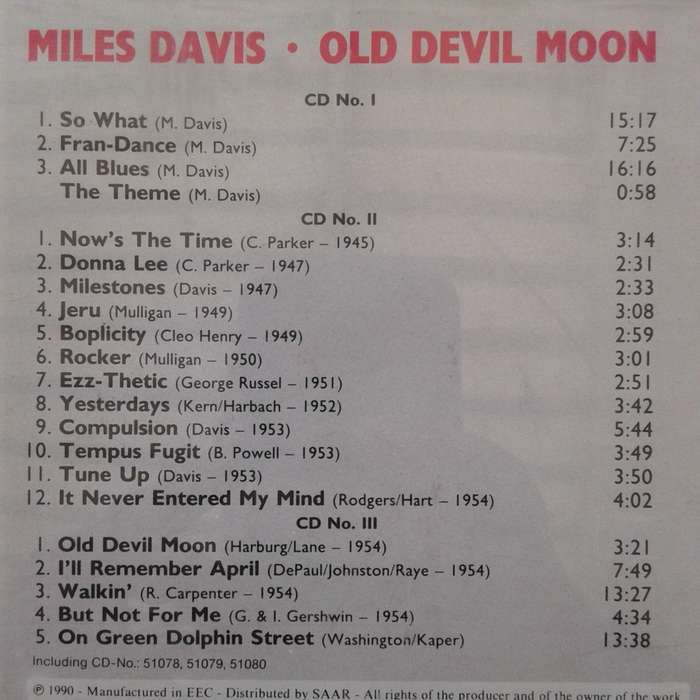 Miles Davis - Old Devil Moon [3CD Fat-box] (1990)